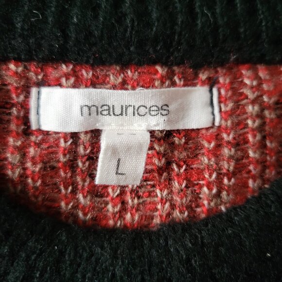 Maurices Chevron Leopard Print Cozy Pullover Crewneck Sweater, Women’s L, EUC - Picture 5 of 8